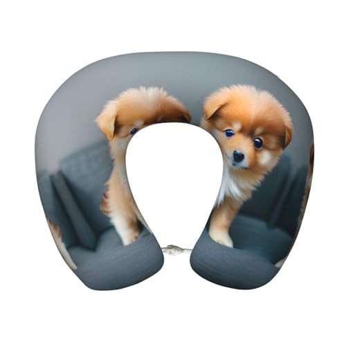 Almohada ergonómica de poliéster negra para viajes miniatura 1