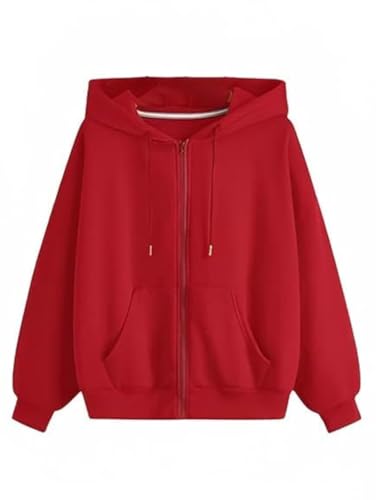 Image of Casual Solid Full Sleeves Women Stylish Hooded Neck Fleece Zipper Hoodie for Winter