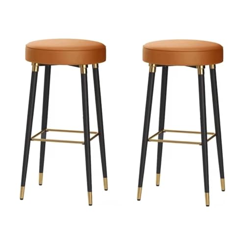 Tabourets de bar sans dossier avec repose-pieds carrés stables lot de 2