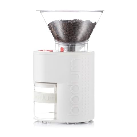 Bodum Bistro Electric Burr Coffee Grinder, White Cover