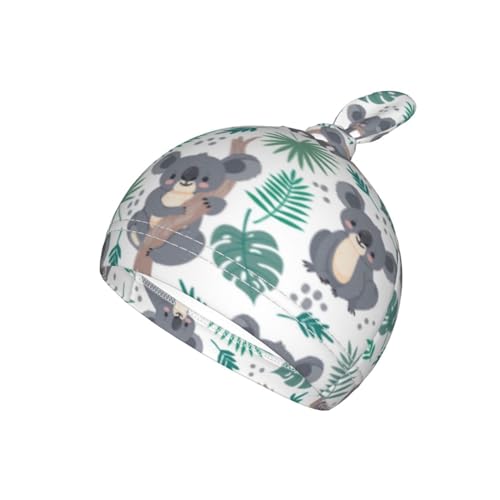 Image of Lcokin Cute Koala Baby Stuff Swaddle Blanket Hat Set for Boys Girls, Soft Newborn Sleeping Sack Receiving Blanket Shower Gift