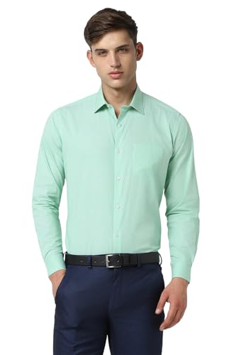 Image of Van Heusen Men Cotton Solid Regular Fit Shirt