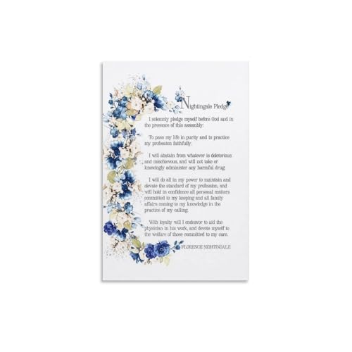 Clinic Office Decor Metal Sign Nursing Dedication Pledge and Motivational Quote for Hospital Staff Room Wall-Art 8 X 12 in