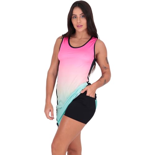 KIT 2 VESTIDOS DE BEACH TENNIS DRY FIT LATERAL ACOMPANHA SHORT BOLSOS (BR, Alfa, GG, Regular, Regula