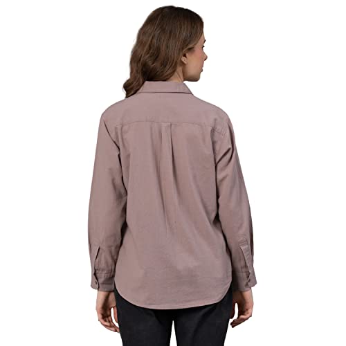 Image of Mode Women's Solid Regular Fit Shirt (MFS0030 Light Taupe