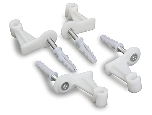 Windhager Wandbefestigung für Metall-Gitterspalier, Befestigung für Spalier, 32 x 16 x 33mm, weiß, 4 Stk.