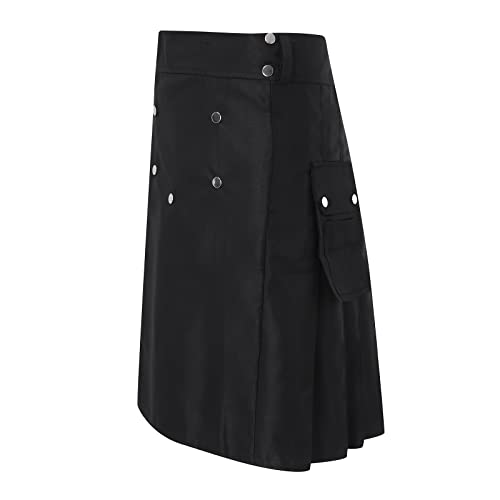Traditioneller-Kilt-Herren-Schottland-Rock-Mode-Schottischer-Rock-Neue-Maenner-Rock-Utility-Maennlich-Klassischer-Retro-Rock-Mittelalterliche-Faltenroecke-Spleiss-Schottischer-Kilt