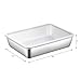 Pujito 4pack Large Stainless Steel Food Containers Rectangle Food Storage Box Leak Proof Plastic Lid Airtight Meat Storage Container for Fridge,Kitchen Dishwasher Safe