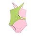 Family Matching Swimwear Fashion Print Beachwear Mother Daughter Swimsuits Father Son Swim Trunks Bathing Suit (Girl, Yellow Green C, 5-6 Years)