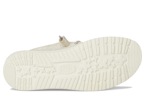 Image of Hey Dude Wally Patriotic Slip-On Casual Shoes for Men and Women - Canvas Upper - Textile Lining - Moc Toe Off-White Patriotic EU 39 (US Women's 8) Medium