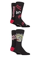 💀4 Pairs of men's and ladies rock band inspired socks, exclusive to SOCKSHOP 🎸Presented in a luxury gift box, this is the ultimate gift for any true heavy metal fan! 🎧An ideal quirky Mothers and Father's Day gift for parents who rock! 🤘Standard toe s...