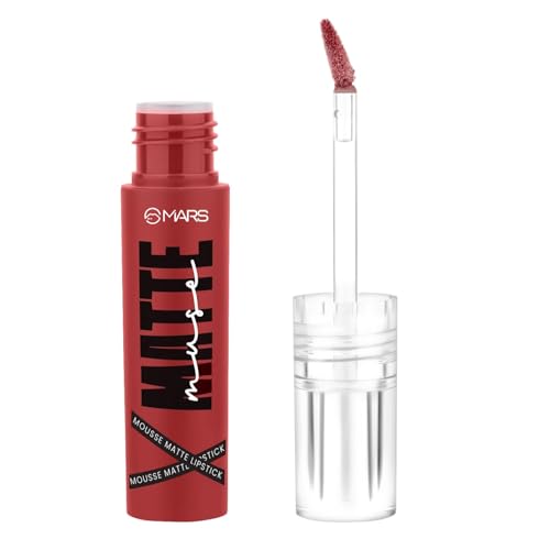 Image of MARS Matte Muse Mousse Lipstick (3ml) (15-ROYAL HIGHNESS) with Doe-Foot Applicator | Highly Pigmented | Smooth Texture | Hydrating Formula | Blurry Lips Effect (Pack of 2)
