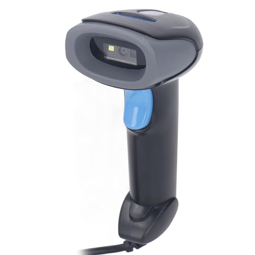 EMUKOEP Escáner de Código de Barras USB Portátil con Cable Lector de Código de Barras 1D 2D Portátil Función de Almacenamiento para Computadora Compatible con UPC EAN ISBN Code128 para Farmacias y