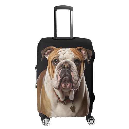 English Bulldog Luggage Covers Tsa Approved Suitcase Cover Elastic Washable Luggage Sleeve Carry on Cover Protector Anti-Scratch Suitcase Protector Fits 19-30 Inch Case(XL)4
