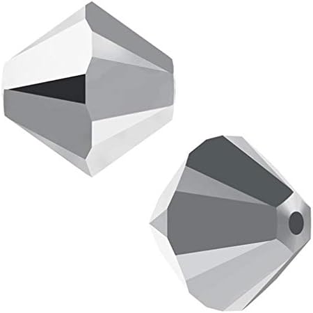 100pcs Authentic Preciosa 4mm (0.16 Inch) Small Faceted Bicone Crystal Beads Labrador Full Compatible with Swarovski Crystals 5301/5328 Pre-B432