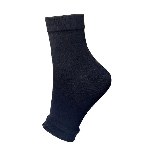 Calcetines compresión para hombre Medias de compresión de nailon, calcetines protectores con punta abierta, mangas elásticas con vendaje, mangas for pies, calcetines casuales ajustados(L-XL-Black)