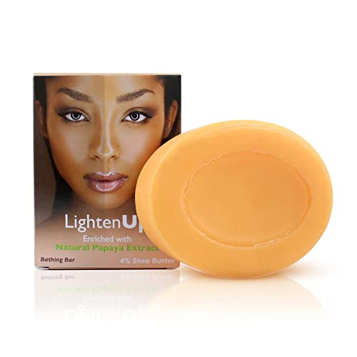 Lightenup Papaya Soap - 13.5 Fl Oz / 100 G- Natural Papaya Soap Bar - Moisturizing Exfoliating Soap With Papaya Extract, Coconut Oil & 4% Shea Butter - Brightening Bath Soap For All Skin Types #TOP8