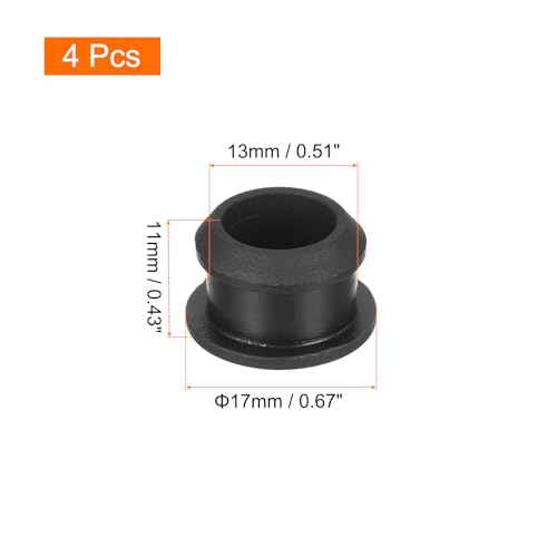 Image of MECCANIXITY Silicone Snap in Locking Hole Plugs,Rubber Panel Seal Cover Flush Type Panel Round for Kitchen Rubber Bulkheads Waterproof Sealing Plugs 13mm /0.51 Inch Diameter Black,Pack of 4