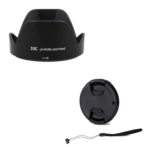 JJC HB-N106 Reversible Lens Hood & 55mm Lens Cap Cover for Nikon AF-P DX 18-55mm f/3.5-5.6G VR, AF-P DX 18-55mm f/3.5-5.6G Lens on Nikon D3500 D3400 D5600 D7500 Camera