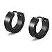 Produktbild Aibadaliu Edelstahl kleine Creolen für Herren Damen schwarz einzigartige Ohr Piercing 1-4 Paare Huggie Ohrringe-