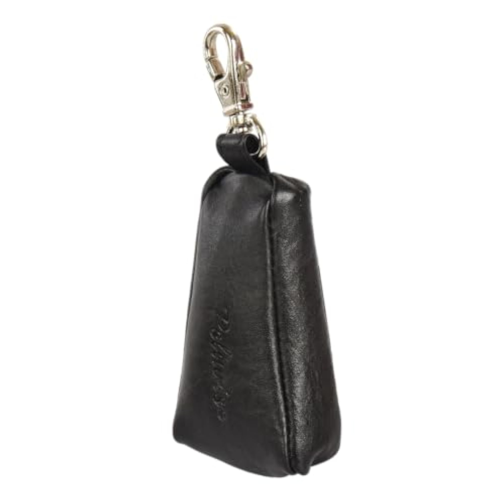Black Genuine Leather Key Case with Lobster Claw Clasp