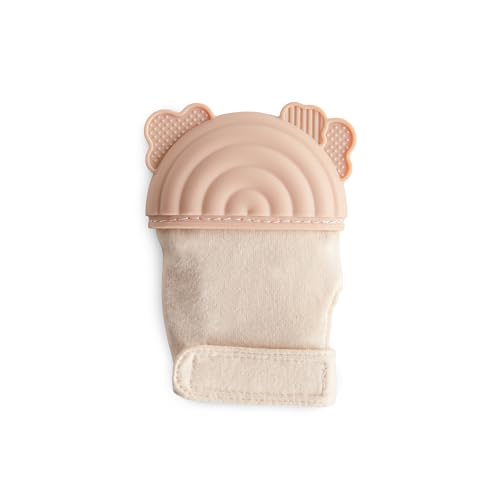 mushie Silicone Teething Mitten for Babies 3 Months+ (Rainbow) | ...
