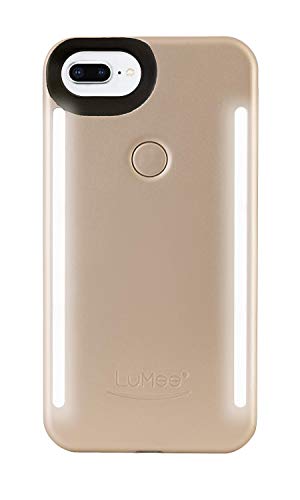 LuMee Duo Phone Case, Gold Matte | Front & Back LED Lighting, Variable Dimmer | Shock Absorption, Bumper Case, Selfie Phone Case | iPhone 8+ / iPhone 7+ / iPhone 6s+ / iPhone 6+