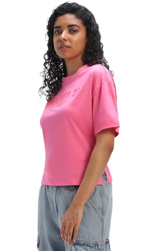 Image of FOREVER 21 Womens Graphic Oversized Oversized Tees