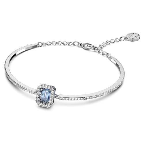 Swarovski Una Bangle, Octagon Cut Stone, Blue, Rhodium Finish2