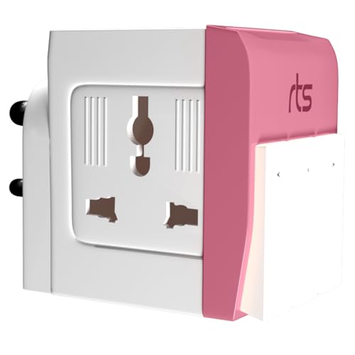 rts 3 Pin Multi Plug Socket-Universal Travel Adapter with Individual Switch Safety Shutter LED Indicator-3 Way Plug Extension for Computer, PC, Printer, Laptop, Television, Phone,iPad,DSLR Camera Pink 8 31bB8EZduBL