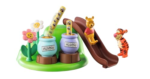 Playmobil 71317 1.2.3 & Disney: Winnie l'ourson et Tigrou avec Jardin d'abeilles - avec Personnages et des Abeilles - Mes Premiers Apprendre en s'amusant - pour Les Tout-Petits 18-36 Mois