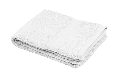 Lovely Casa - Serviette de Bain - Taille 30x50 cm - 100 % Coton Bio - Couleur Blanc - Modèle Lagune - Linge de Bain - Lavage à 30 - Qualité Exceptionnelle Cover