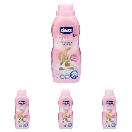 Image of Chicco Baby Fabric Softener with New Odour Elimination Technology, Keeps Clothes Gentle, Fresh & Fragnant, Dermatologically Tested, Delicate FLowers (750ML) (Pack of 4)