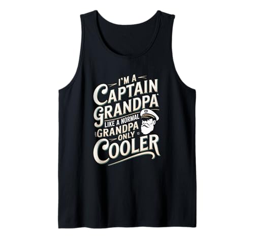 Divertido enfriador de barcos Captain Boat Grandpa para hombre Camiseta sin Mangas