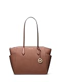 Michael Kors Marilyn Medium Top-Zip Tote Bag, Gold-Tone Hardware/Saffiano/Luggage