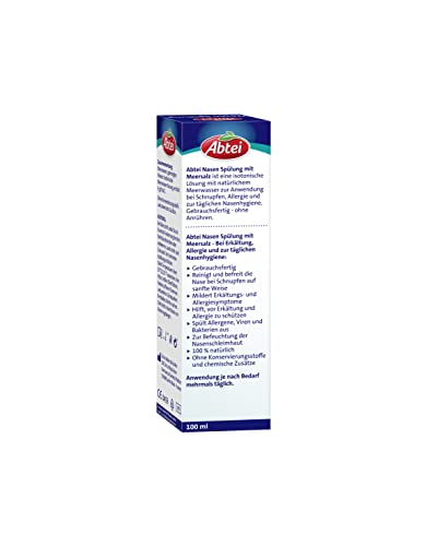 konservierungsfrei und aus 99% natürlichem Meerwasser für tägliche Hygiene. - Detailansicht von Abtei Nasenspray Meersa...