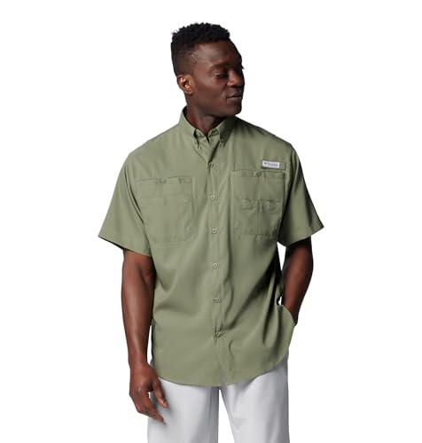 Columbia Mens PFG Tamiami II Short Sleeve Fishing Shirt, Cypress, Medium