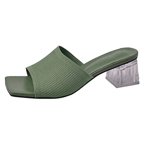 Amazing Deal Women's High Heel Sandals Ladies Shoes Summer Sandals Solid Color Mesh Breathable Chunk...