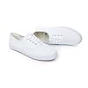 Womens Classic White Canvas Low Top Sneakers Lace up Tennis Shoes Lightweight Casual Comfortable Skate Casual Shoes Rubber Sole Canvas Sneakers #5