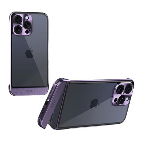Coque métal sans cadre iPhone 15 Pro anti-chute avec verrou de sécurité