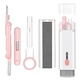 7 in 1 Tastatur Reinigungsset Alles in Einem Handy Laptop Reinigungsset, Kopfhörer für AirPods 1/2/3/4/Pro 2/3, Handys, Kamera,iPad,Tastatur, Ohrhörer Rosa und Weiß