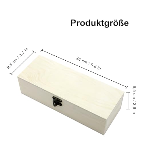Karteikasten Holz mit Deckel, A8 Karten Aufbewahrungsbox, Lernkarteibox Holz, Vokabelbox für Büro, Schulen Und Heim