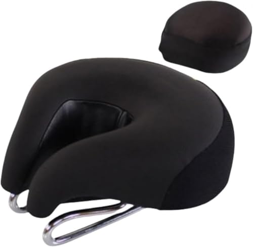 MLTUN MAKAN ノーズレスマウンテンバイクサドルは、非常に柔らかく、厚みがあり、弾力性があり、取り外しも簡単です。快適で衝撃を吸収するサイクリングアクセサリーです。 (オールブラック + シートカバー)