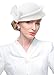 ELLYDOOR Wool Fascinator Hat Winter Wool Felt Berets Hat for Women Wedding Church Hat Rhinstone Bow Fedoras 025 Ivory White