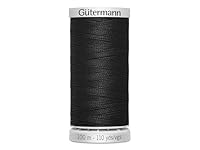 Gütermann Garn Extra Stark Nähgarn Polyester 100m Nähmaschinengarn Universal Reißfest UV Beständig (Schwarz, 1)