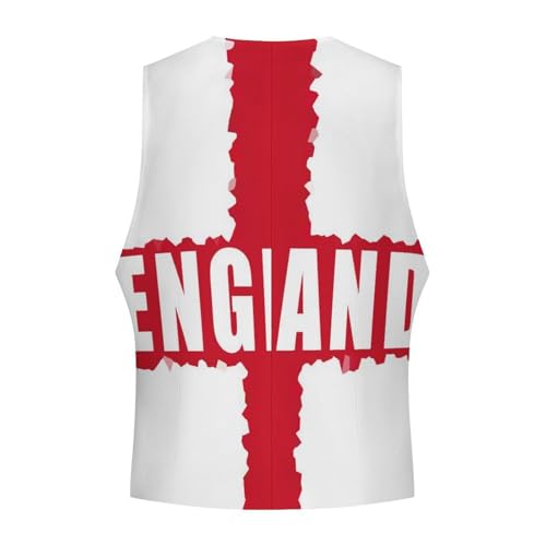 England Flag Casual Suit Vest for Men Formal Business Dress Regular Fit Waistcoat Tuxedo4