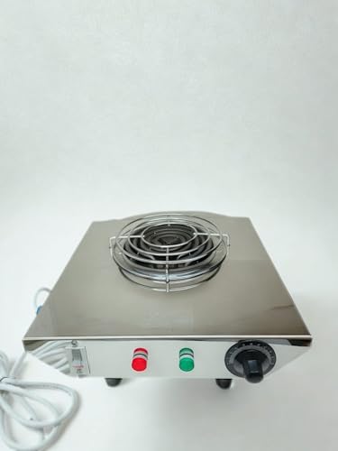 Image of Steeple 2000W Electric Infrared Stove | Stainless Steel Cooktop | All Utensil Compatible | Fast Heating Cooktop with Temperature Control Knob | Portable Kitchen Stove for Home