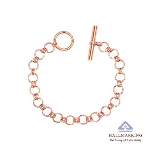 Image of TRUESILVER ACPL 925 Sterling Silver Bracelet for Women | BIS Hallmarked T-Bar Interlock Link Chain Bracelets Gift for Anniversary Wedding Birthday