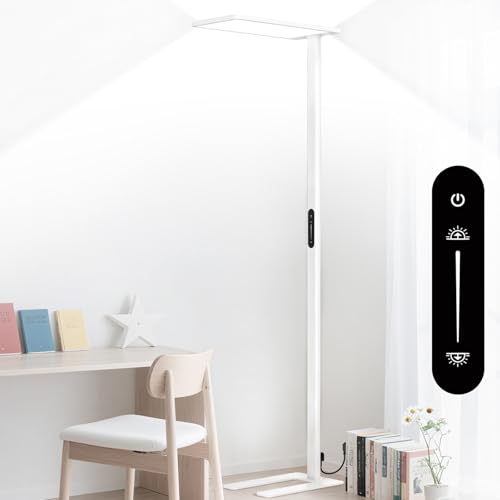 ORITHAM 120W Led Floor Lamp, 10000LM Full Spectrum Eye Care Standing Lamp, 77' Tall Floor Lamp with 4000K Natural Daylight, Dimmable Bright Standing Light for Bedroom, Living Room, Study Room, Office