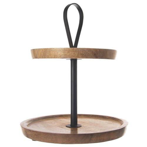 Plateau en bois de mangue à 2 étages pour apéritif convivial - 5